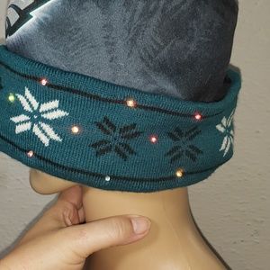 NWOT Eagles Ugly Christmas Hat Green Lights